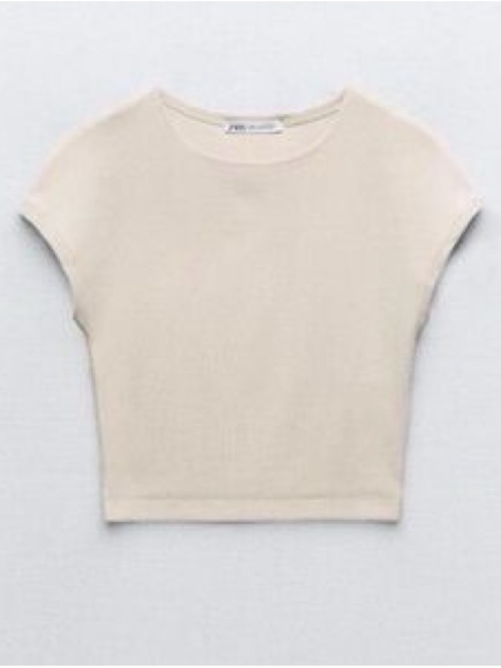 Zara Women’s Small Cream/Tan Cropped T-Shirt